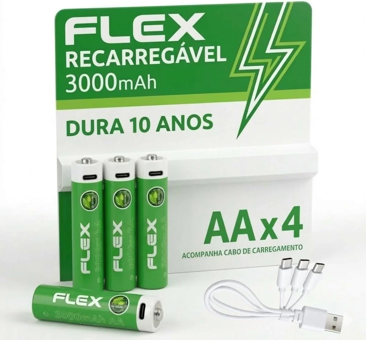 Pilha Recarregável Flex AA